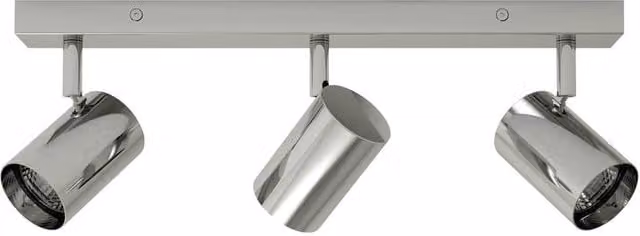 First Choice Lighting Eden Chrome 3 Light Adjustable LED Spotlight Bar in Silver – 1