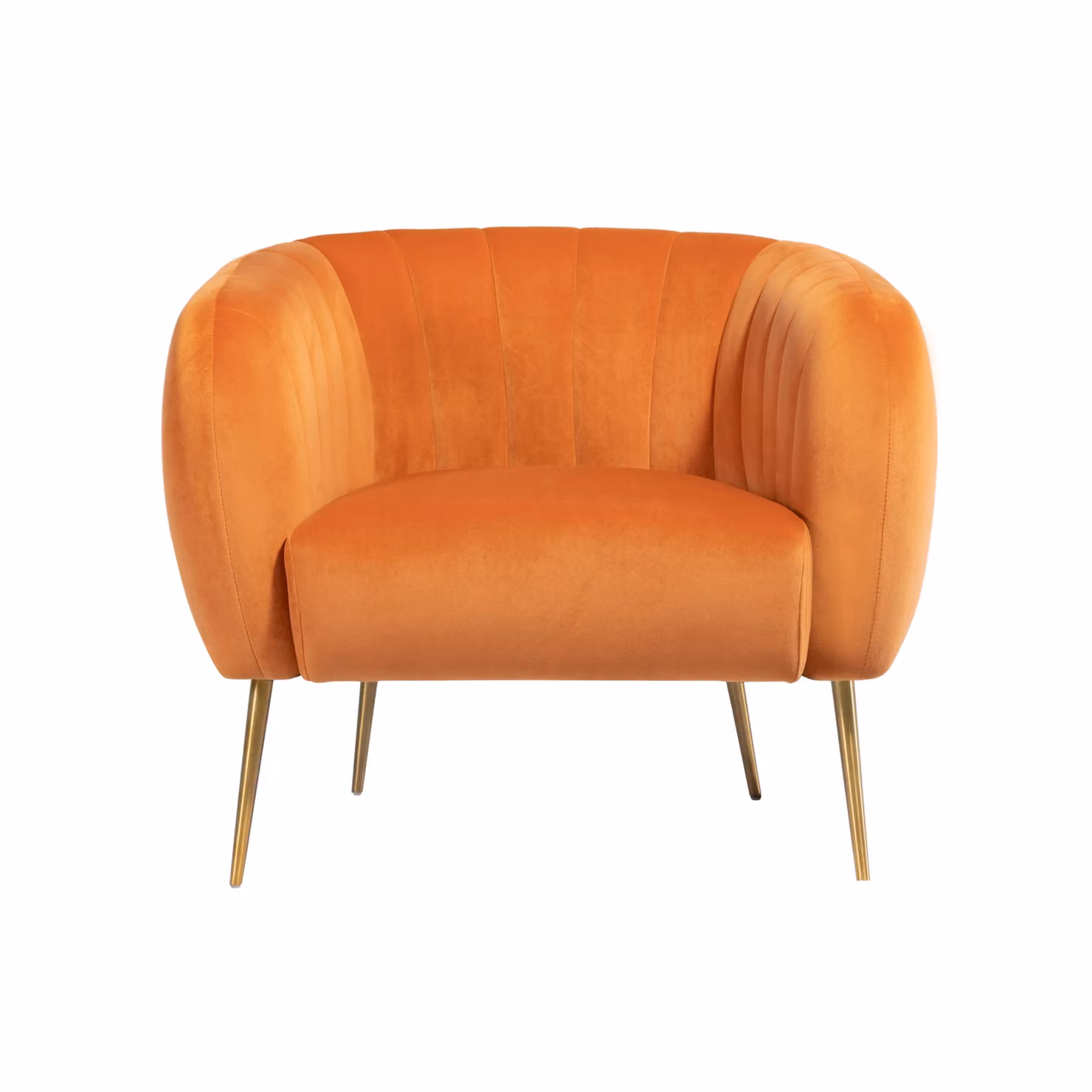 Artemis Home Matilda Orange Velvet Accent Chair with Armrests and Solid Wood Frame – 2