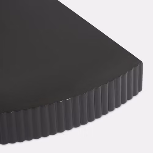 OHS Modern Ribbed Wooden Corner Shelf, Wall Mounted Storage Organizer in Black – 3