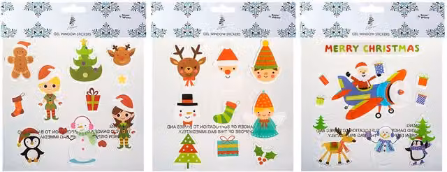 VFM e-Store Christmas Stickers in Multicolour, Varied Designs, W/D/H: 20 x 20 x 0.1 cm – 1