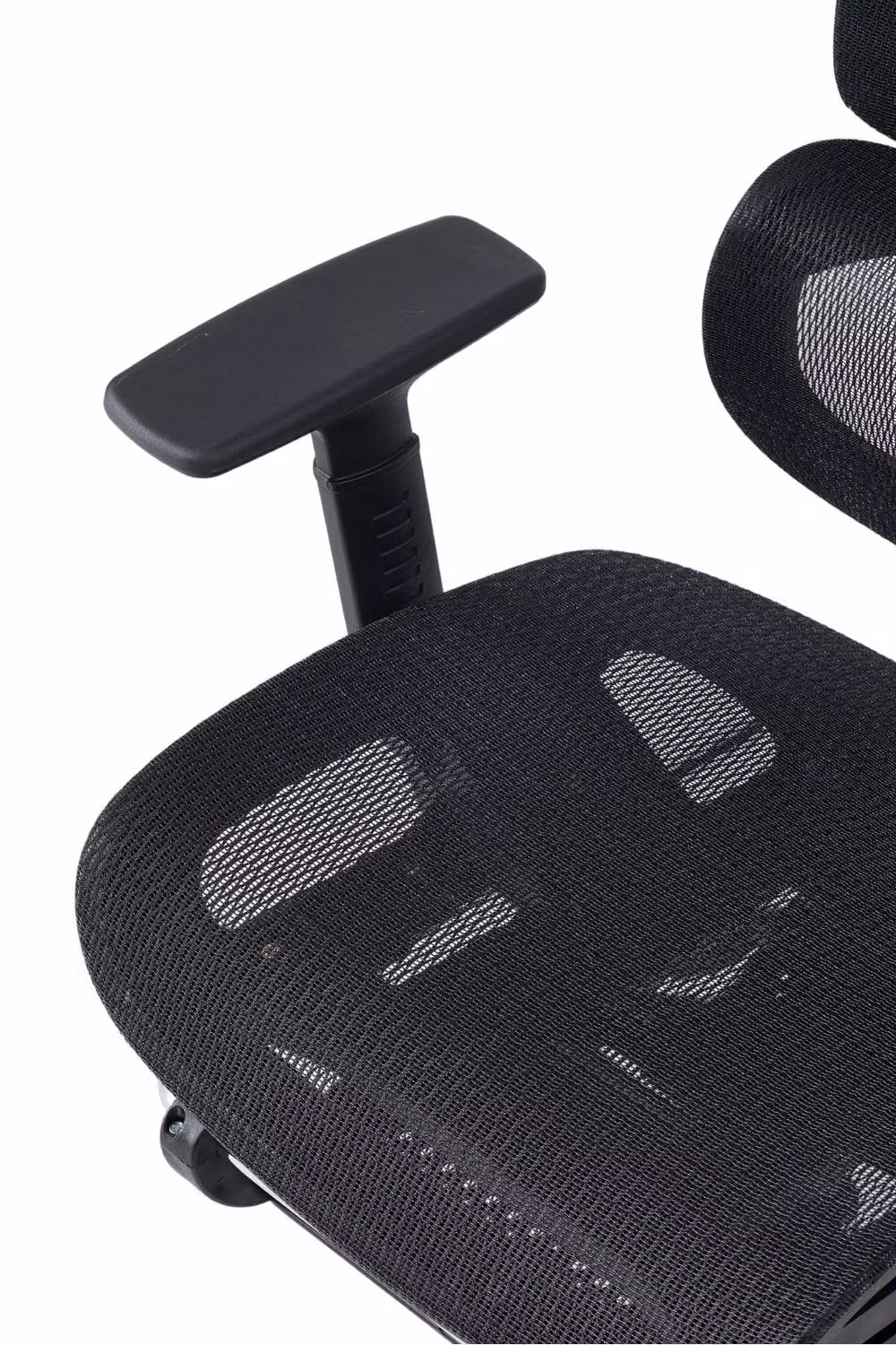 Living and Home Modern Black Fabric Height Adjustable Swivel Task Office Chair with Headrest and Armrests – 5