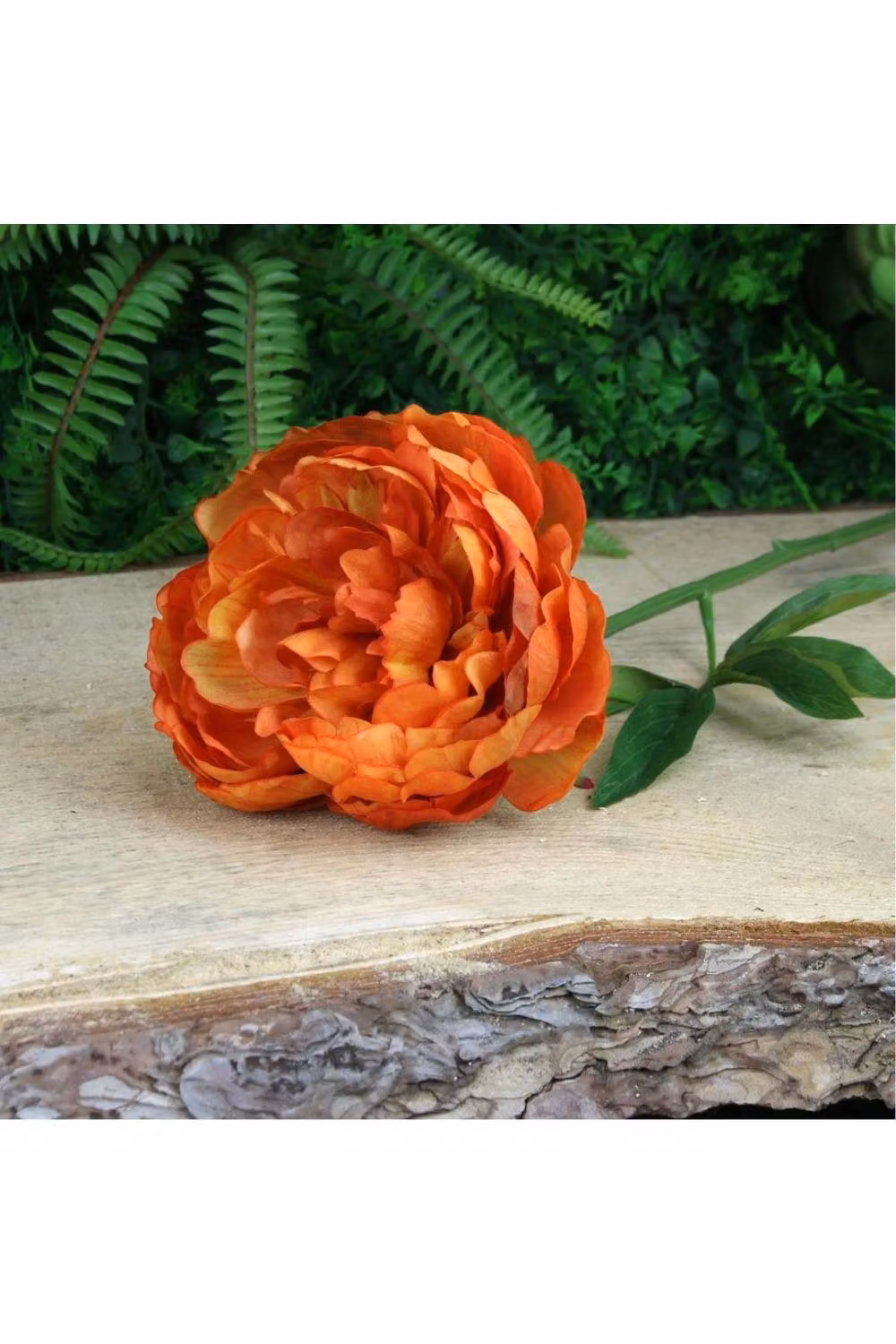 KDMD Glamis Single Peony Floral Arrangement in Orange, 2 Pack, Height: 62 cm – 2