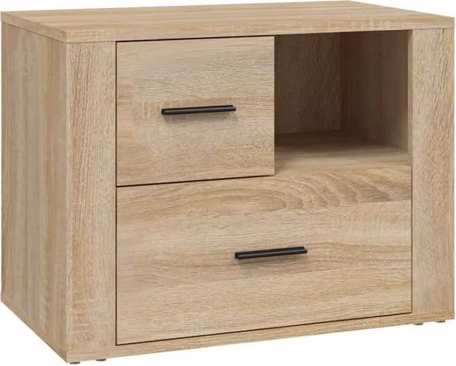 Berkfield Home Sonoma Oak Bedside Cabinet in Brown, W/D/H: 60 x 36 x 45 cm