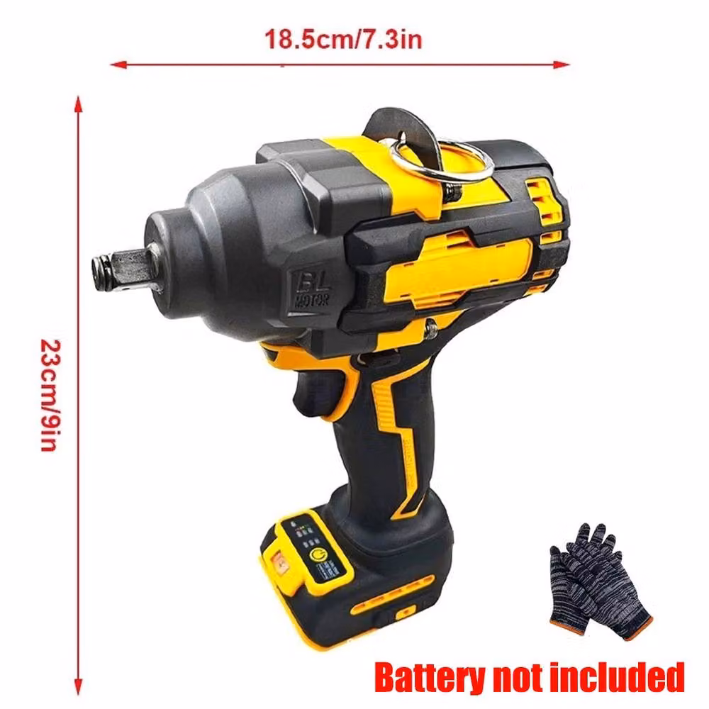Ventryn 18V Cordless Impact Wrench with LED and Rechargeable Battery, Yellow and Multicolour – 2