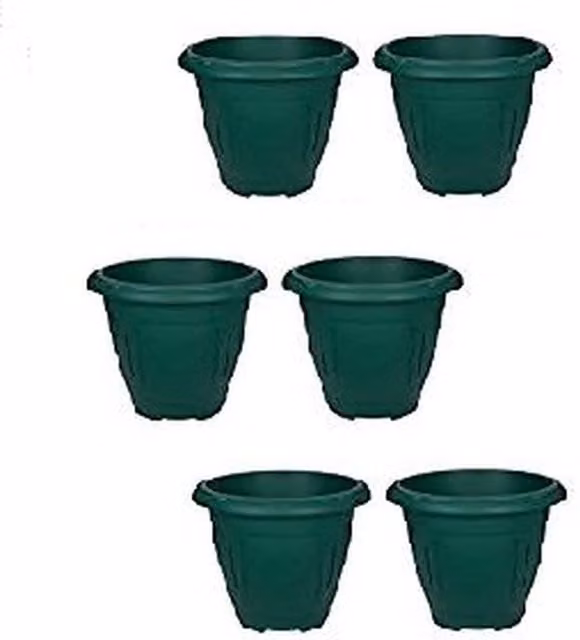 Whitefurze Green Round Plastic Venetian Planter Tub, Diameter: 33 cm