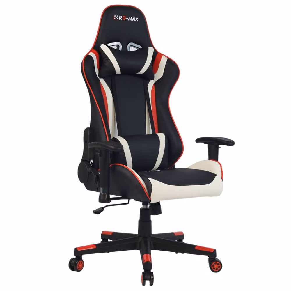RayGar RG-MAX Pro Reclining Gaming Chair in Red and Black with Headrest and Armrests – 2