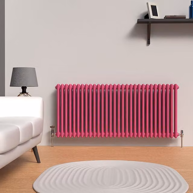 Lux Heat Horizontal Column Radiator in Barbie Pink, W/H: 60.0 x 137.0 cm