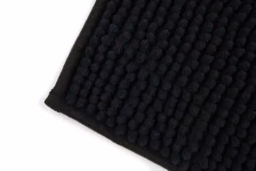 New Edge Blinds Marlow Collection Black Chenille Non-Slip Bathroom Rug, W: 45 cm, D: 75 cm – 2