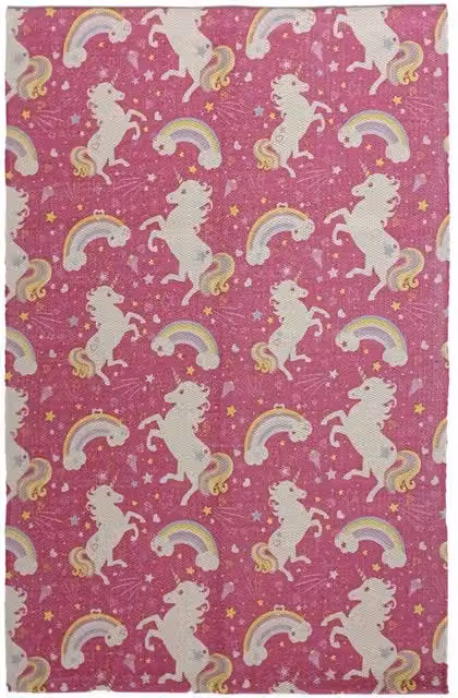 New Edge Blinds Unicorns Printed Kids Rug, Multicolour, W: 90 cm, D: 60 cm – 1