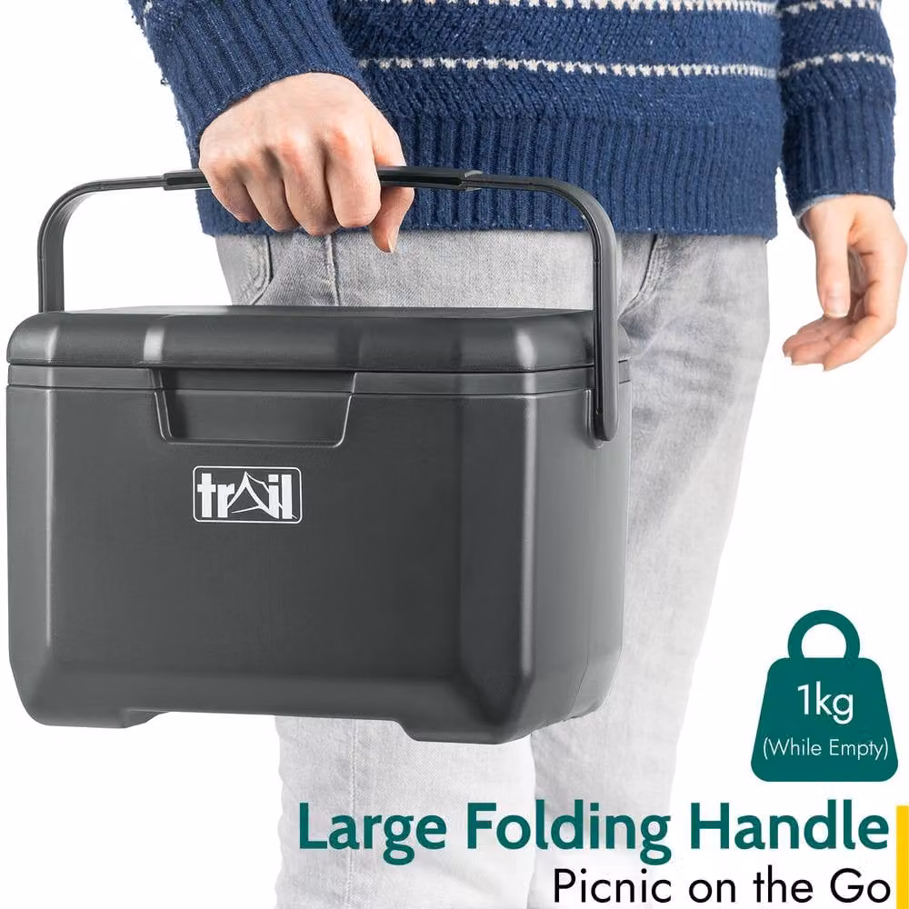 Trail Small Insulated Hard Cooler Box in Grey, 5L – 5