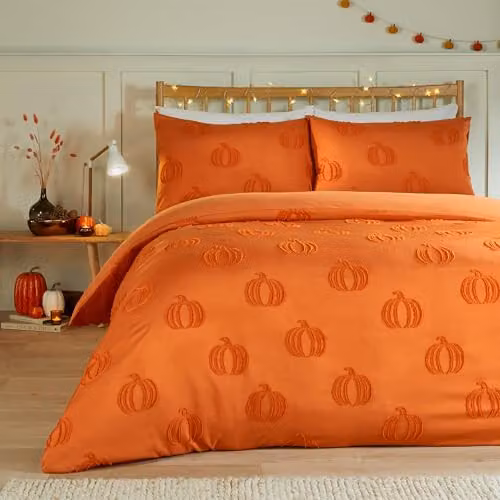Riva Home Autumn Nature Duvet Cover Set, Multicolour Orange, W: 180 cm, H: 200 cm