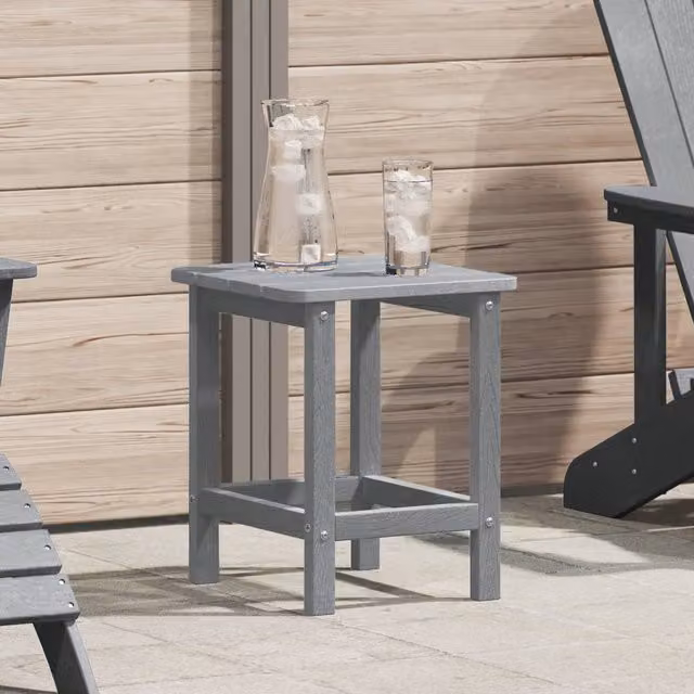 Berkfield Home Adirondack Side Table in Light Grey, W/D/H: 38 x 38 x 45 cm – 1