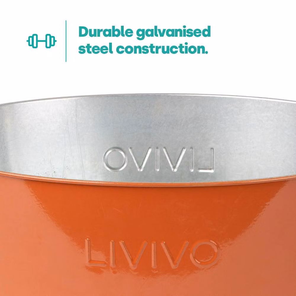 LIVIVO Galvanised Steel Drinks Bucket in Coral – 3
