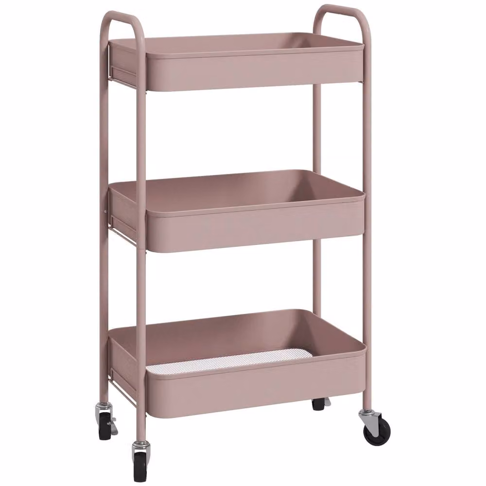 Wyld Haus Razira 3 Tier Pink Metal Storage Trolley – 2