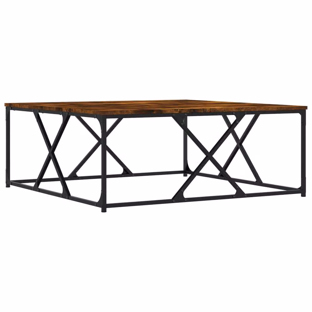 Berkfield Home Decorative Smoked Oak Coffee Table in Brown, W/D/H: 100 x 100 x 40 cm – 2
