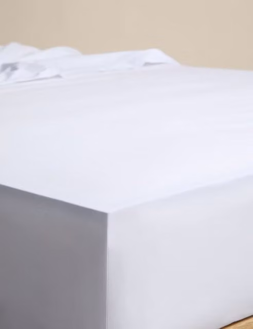 M&S Egyptian Cotton 230 Thread Count StayPut Fitted Sheet, White, W: 200 cm x L: 200 cm