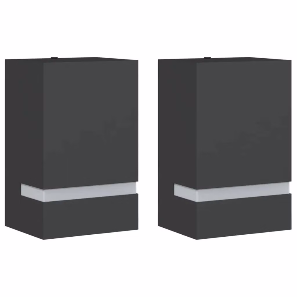 Berkfield Home Set of 2 Modern Black Stainless Steel Outdoor Wall Lights for Garden and Up/Down Lighting – 2