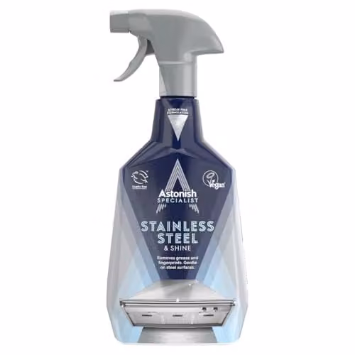 Astonish Specialist Stainless Steel and Shine Spray for Polished Surfaces, Clear, 750ml – 1