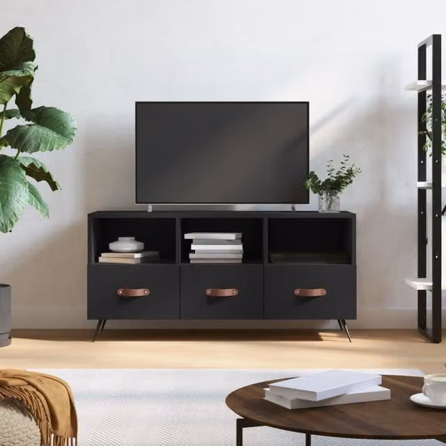 Berkfield Home Black Matt TV Cabinet W/D/H: 102 x 36 x 50 cm