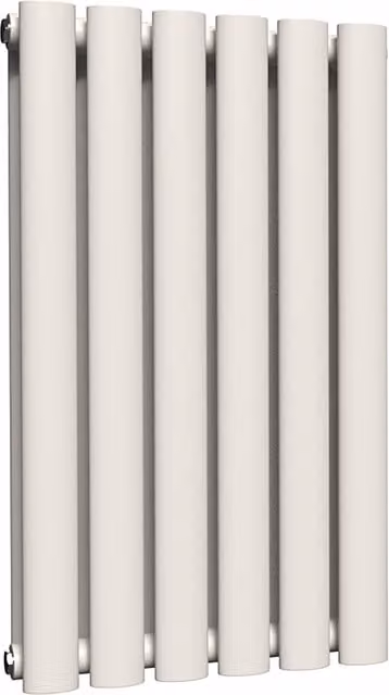 Lux Heat Oval Horizontal Double Radiator in White, W: 60.0 cm, H: 36.0 cm, D: 36.0 cm