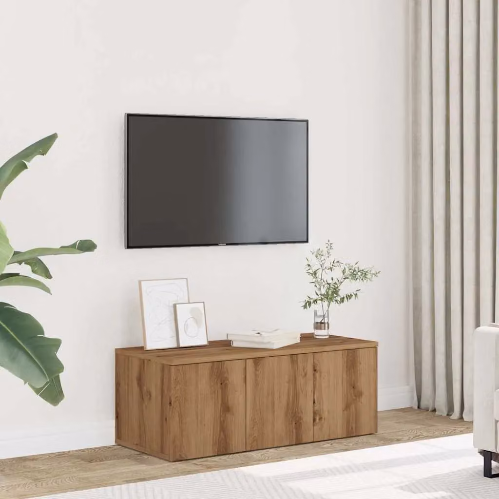 Berkfield Home Artisan Oak TV Cabinet in Brown, W/D/H: 80 x 34 x 30 cm – 3