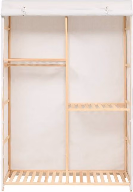 Berkfield Home 3-Tier Clothes Wardrobe in White, W/D/H: 110 x 40 x 170 cm