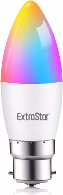 ExtraStar 6W RGB LED Smart Candle Light Bulb B22 WiFi Multicolour and White
