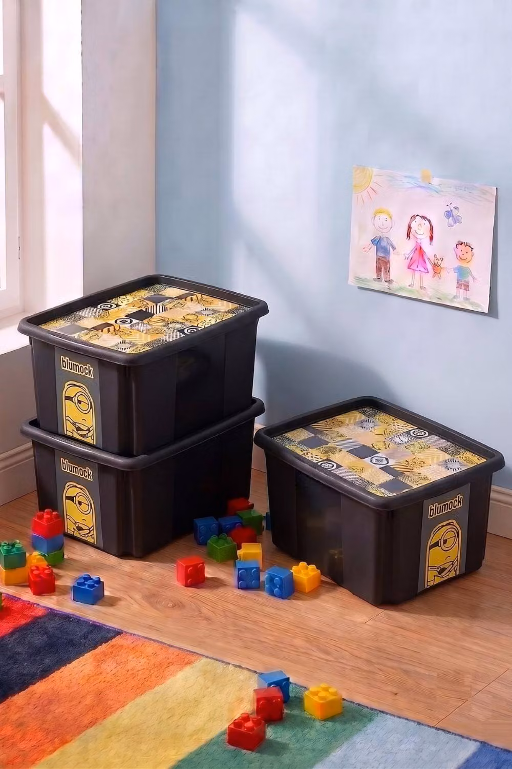 Keeeper Set of 3 Minions Stackable Turning Boxes, 24 Litre, Black – 3