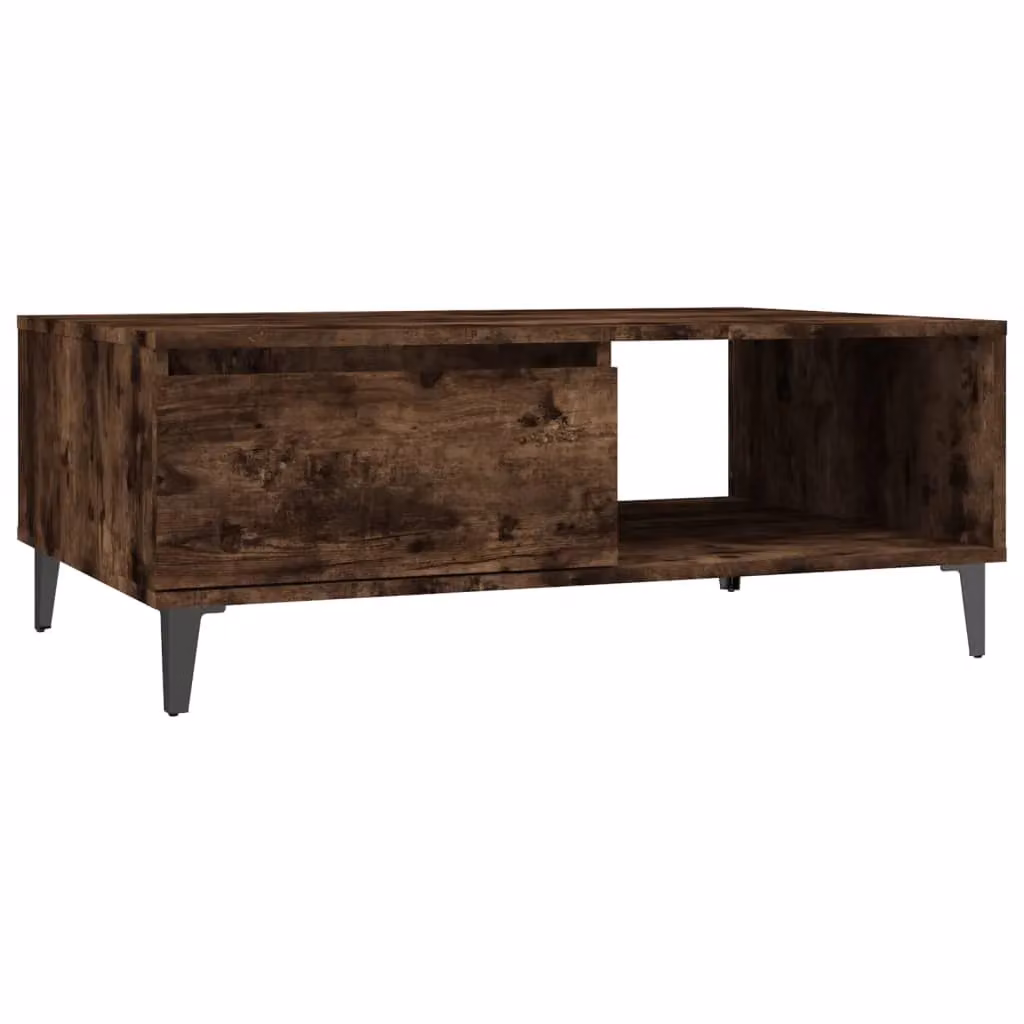 Berkfield Home Smoked Oak Coffee Table in Brown, W/D/H: 90 x 60 x 35 cm – 2
