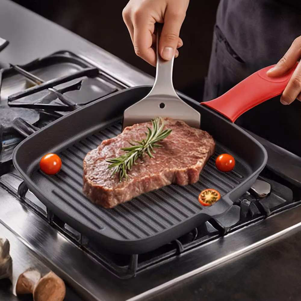 Toque Black Cast Iron Griddle Grill Pan Skillet – 2