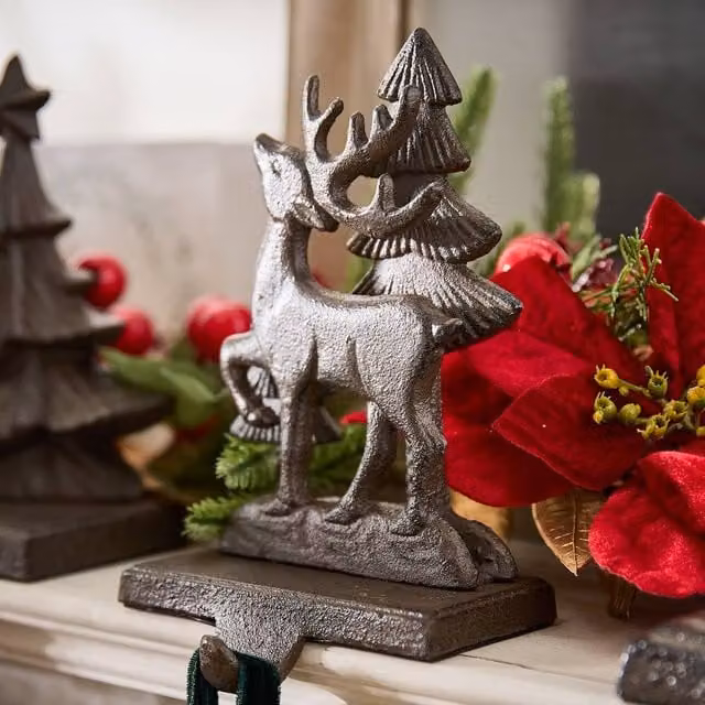 Dibor 3D Reindeer Decorative Christmas Stocking Holder in Brown
