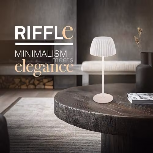 Briloner Riffle Rechargeable LED Table Lamp, White, IP44, Dimmable, H 36.5 x W 14.5 cm – 2