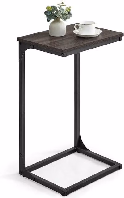 Kelvenix C-Shaped Side Table in Misty Grey and Ink Black – 1