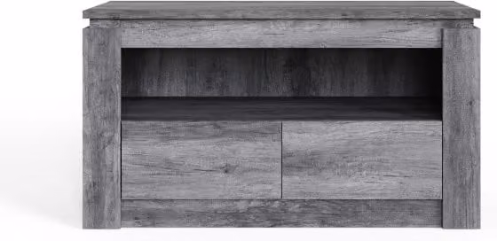 GFW Canyon Industrial 2 Drawer TV Unit in Matt Grey – 1