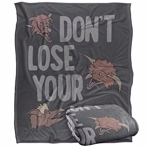 LOGOVISION Jim Henson Labyrinth Don't Lose Your Head Super Soft Fleece Throw Blanket, White, W/D/H: 152 x 127 cm