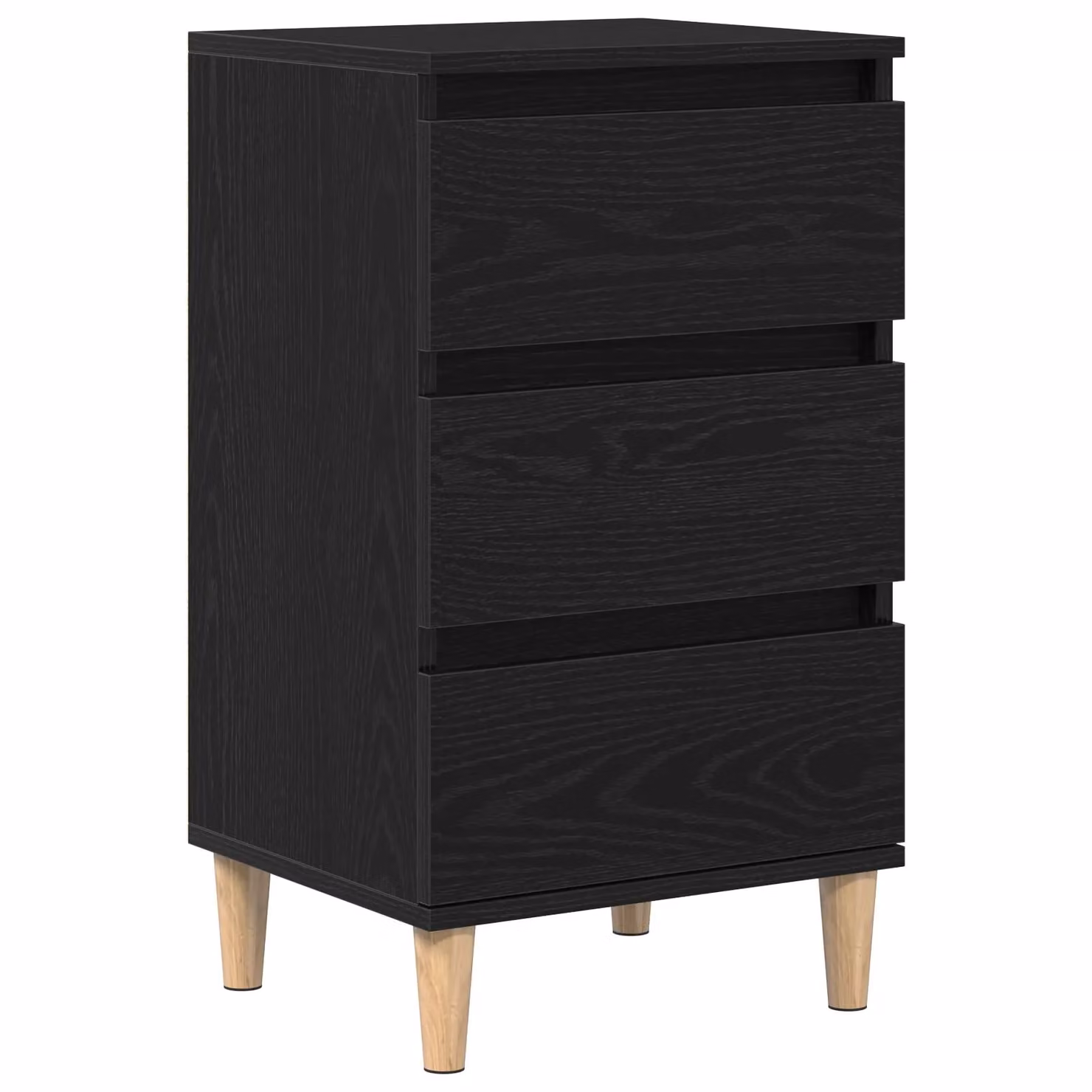 Berkfield Home Black Oak Bedside Cabinet, W/D/H: 40 x 35 x 70 cm – 2
