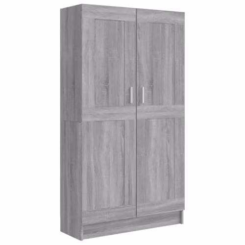 vidaXL Modern Book Cabinet in Grey Sonoma, W/D/H: 82.5 x 30.5 x 150 cm, Made of MDF