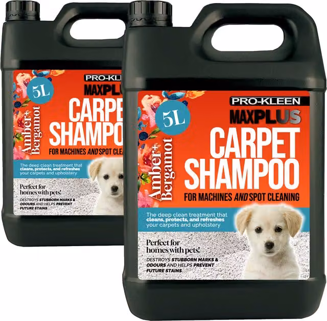 MAXPLUS Premium Carpet Shampoo for Homes with Pets, Amber Bergamot, Black, 10kg
