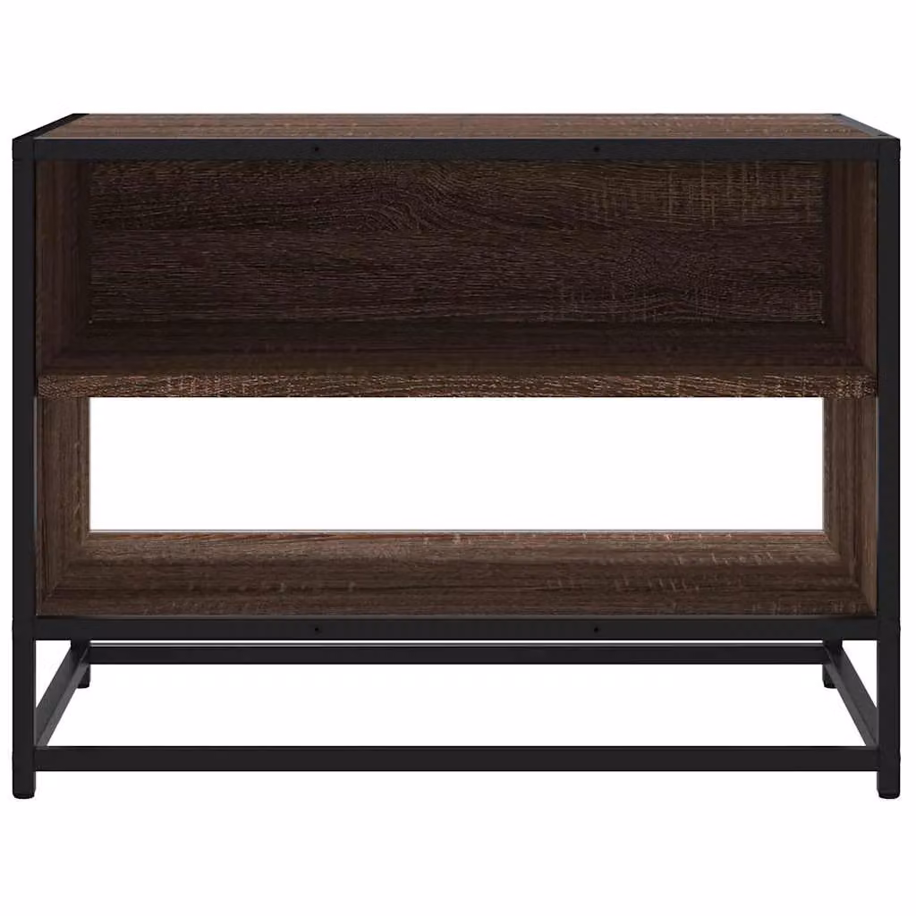 Berkfield Home Brown Oak TV Cabinet in Engineered Wood and Metal, W/D/H: 61 x 40 x 46 cm – 4