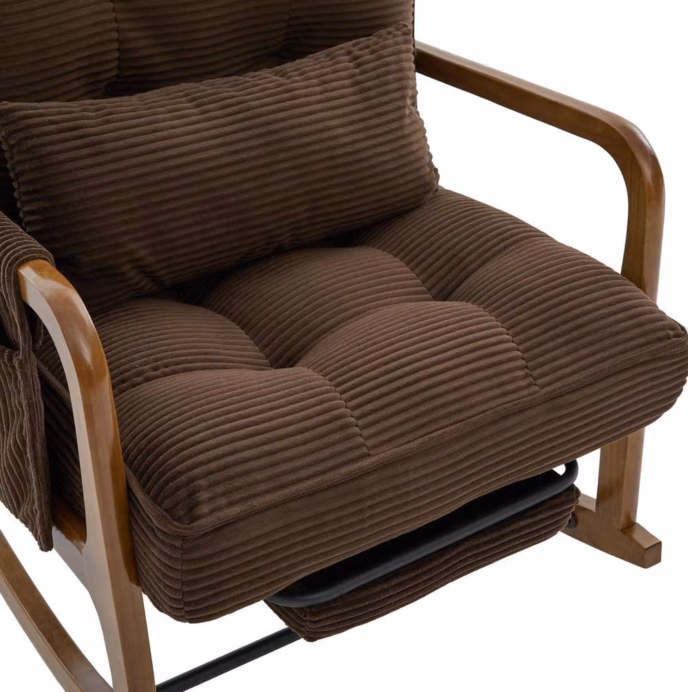 STILVORA Brown Relax Recliner Rocking Chair with Armrests and Adjustable Backrest – 10