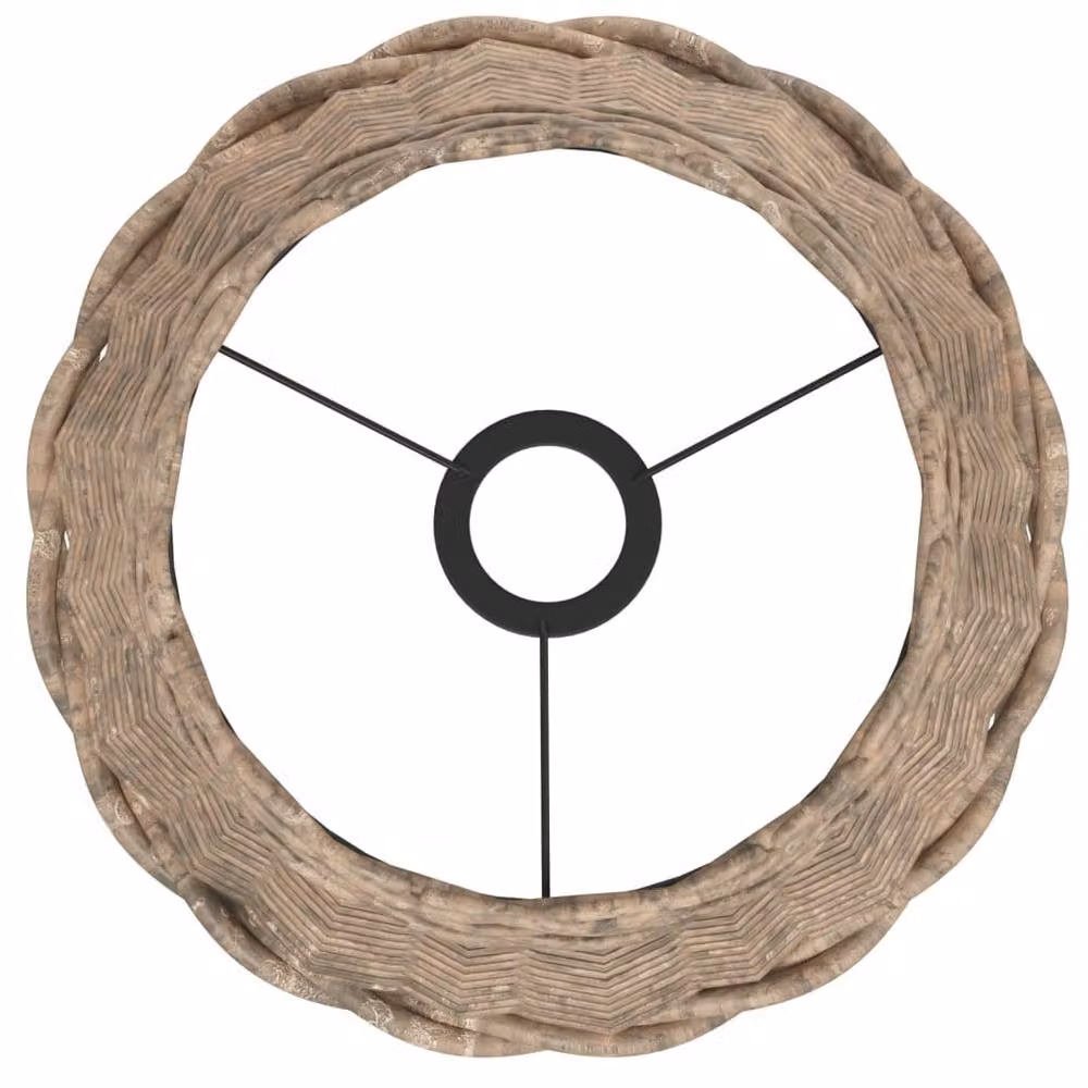 Berkfield Home Charming Round Wicker Ceiling Lamp Shade in Brown, W: 30 cm, H: 20 cm – 4