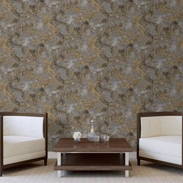 Debona Abstract Liquid Marble Effect Wallpaper in Grey and Multicolour