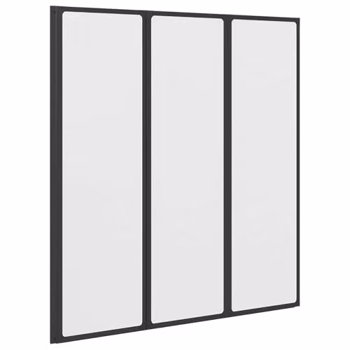 vidaXL Folding Rectangular Shower Screen in Black, W: 132 cm, D: 2 cm, H: 140 cm
