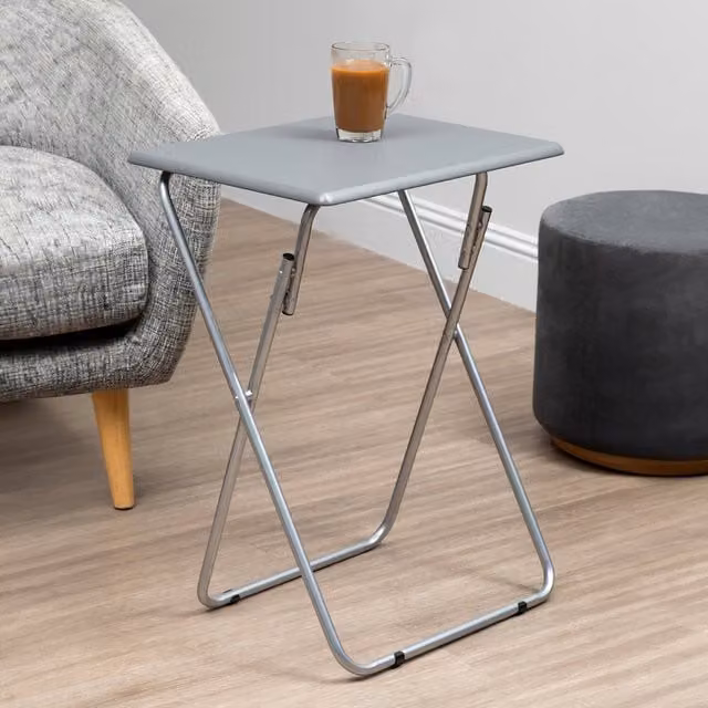 Orsina Folding Snack and Laptop Table by Maison by Premier in Grey, Green and Silver, W/D/H: 50.0 x 38.0 x 66.0 cm – 1