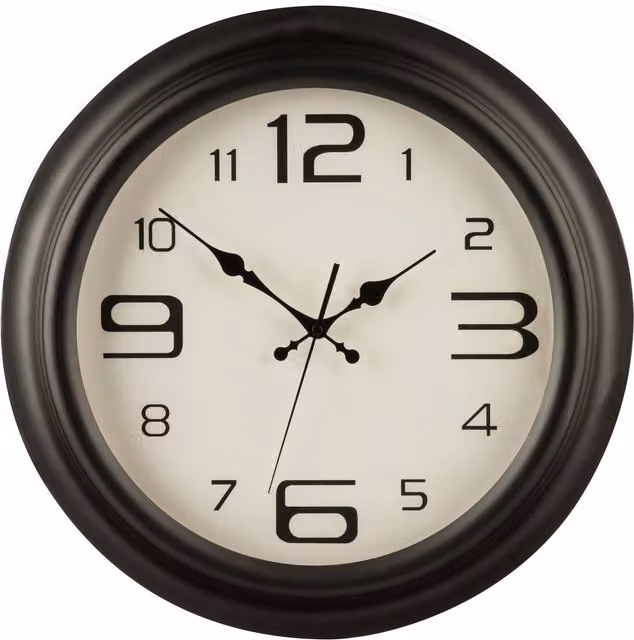 Myers Orsina Round Matt Black Metal Silent Quartz Wall Clock, Diameter: 44 cm – 1