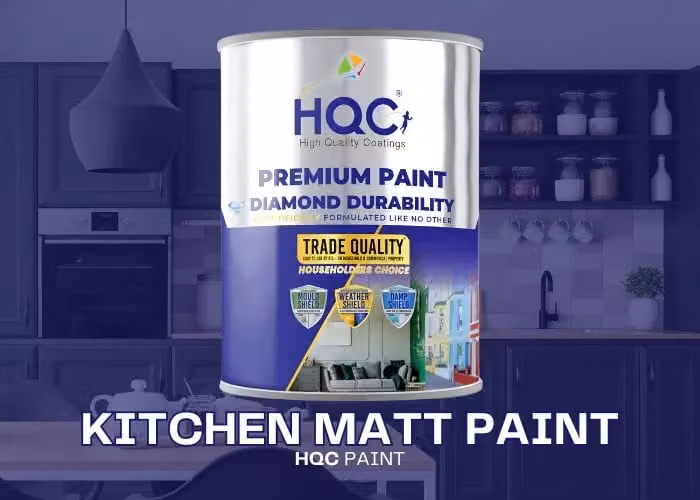 HQC PAINTS Mould Resistant Matt Kitchen Dispersion Paint, Light Grey, 1 l – 2