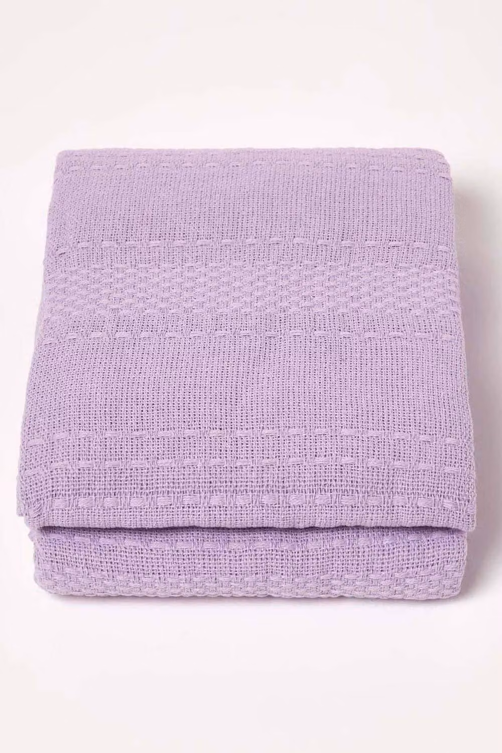 Homescapes Kashi Jacquard Woven Cotton Throw with Fringes in Purple, W: 150 cm, L: 200 cm – 1