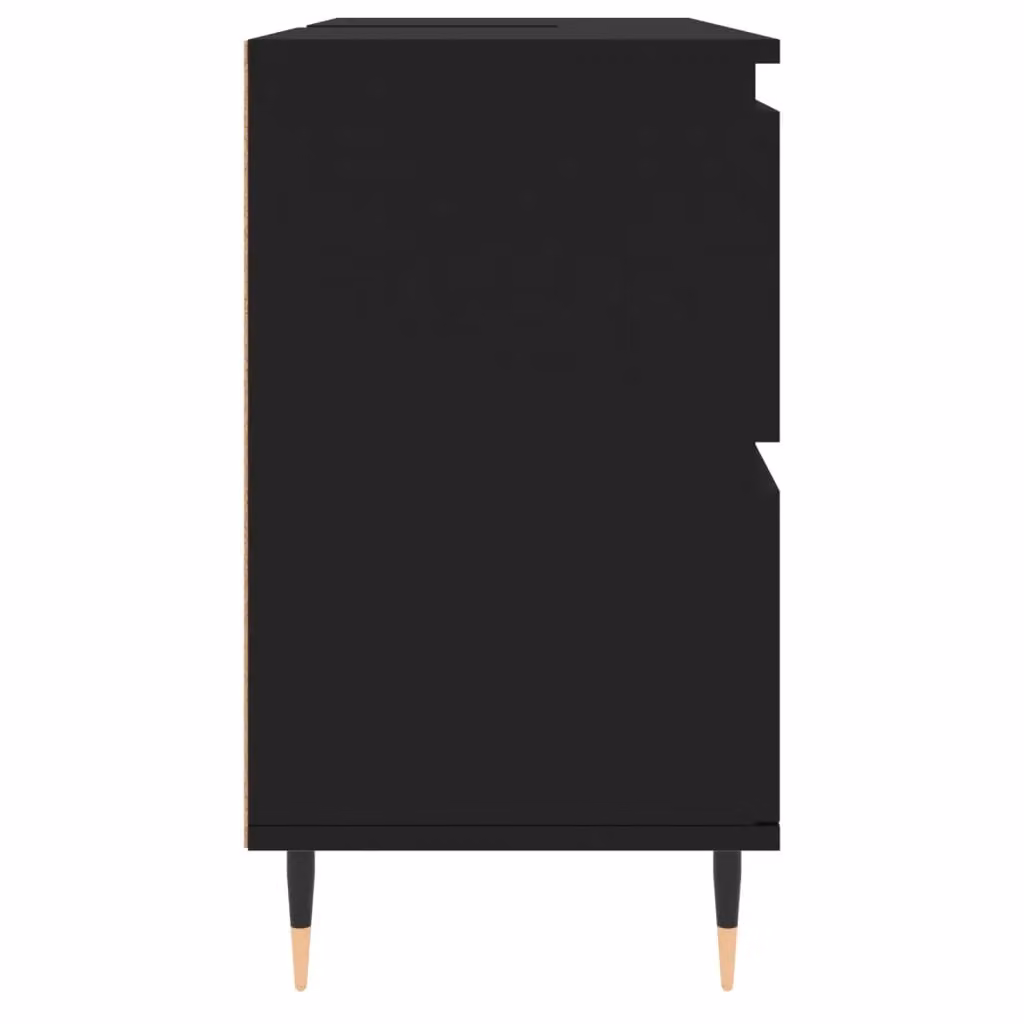 Berkfield Home Black Bathroom Cabinet, W: 80 cm, D: 33 cm, H: 60 cm – 2