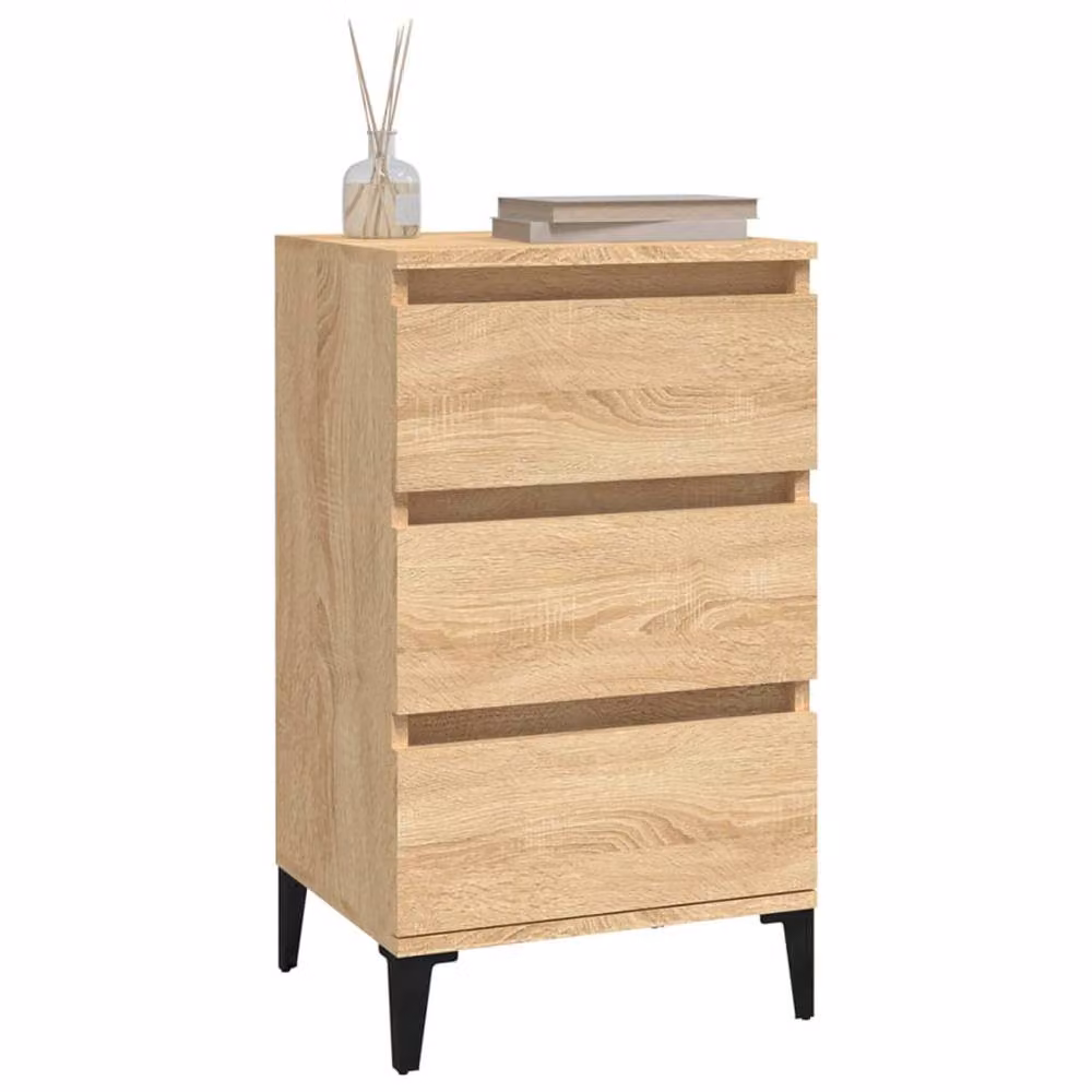 Berkfield Home Bedside Cabinet in Sonoma Oak Brown, W/D/H: 40 x 35 x 70 cm – 2