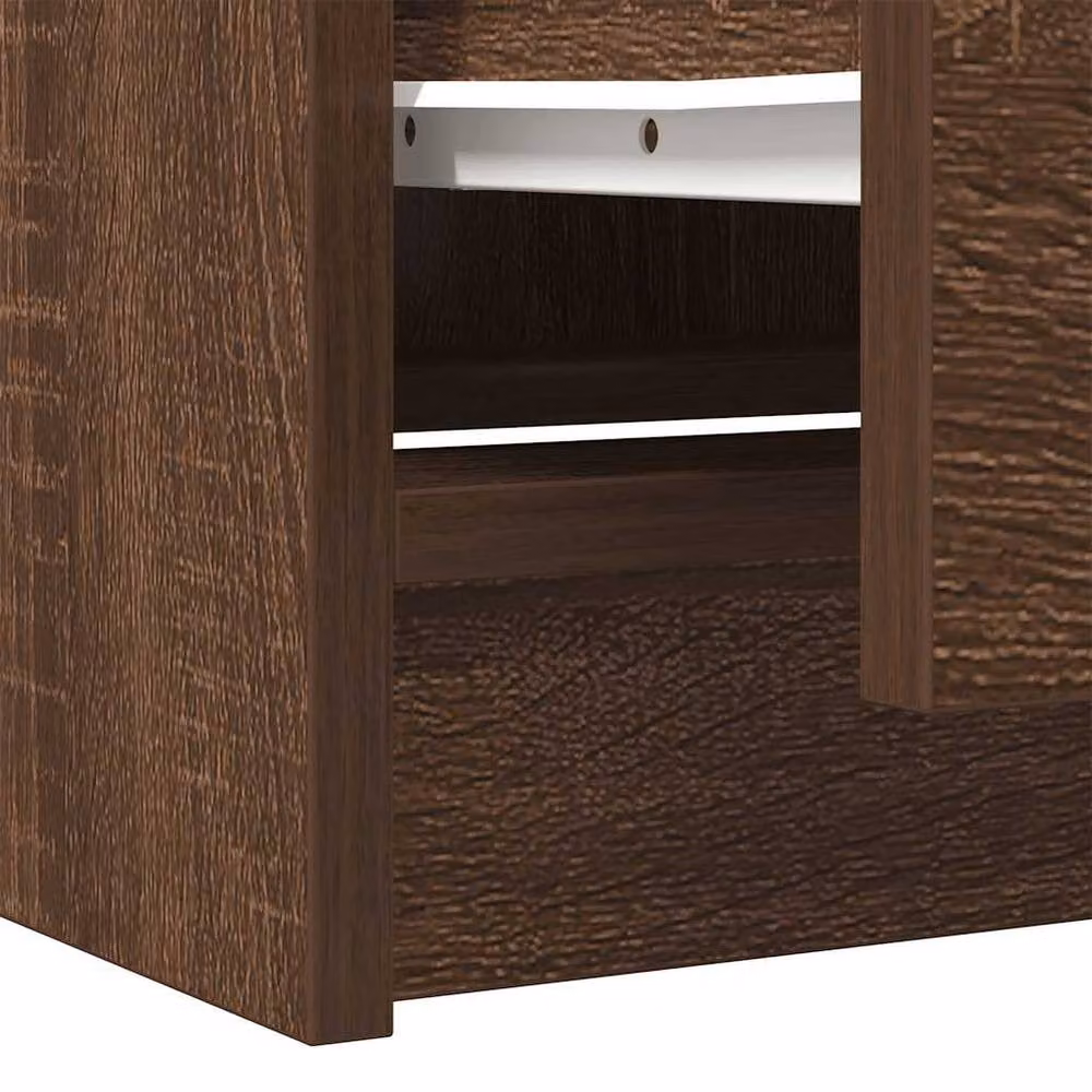 Berkfield Home Modern Brown Oak TV Cabinet in Engineered Wood W/D/H: 40 x 35 x 54 cm – 5